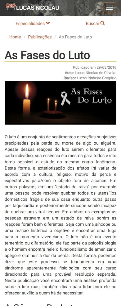 Print mobile histórico de um artigo do antigo site